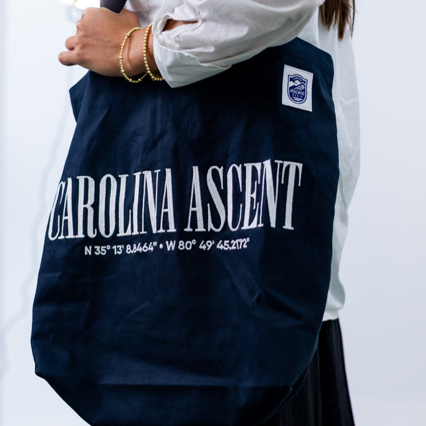 Tote Bag: Base Camp Coordinates (Navy)