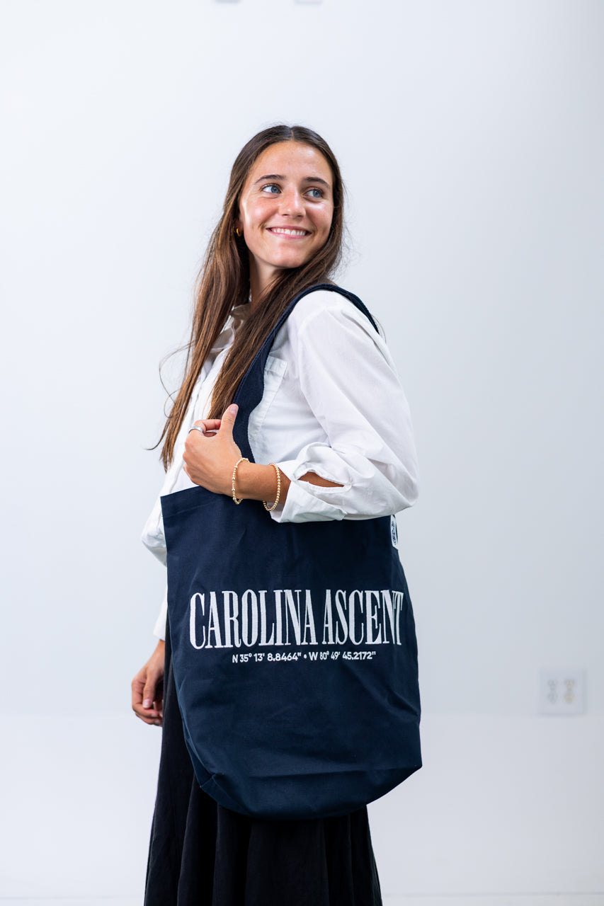 Tote Bag: Base Camp Coordinates (Navy)