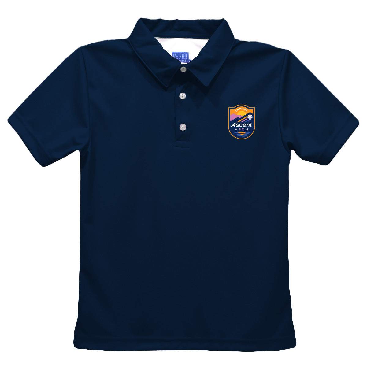 Carolina Ascent Boys Solid Navy Short Sleeve Polo Shirt