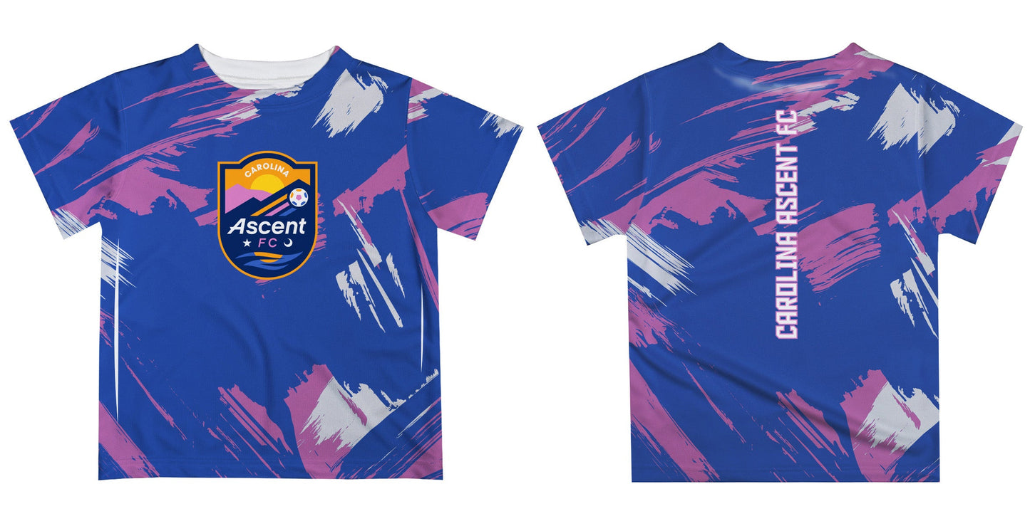 Carolina Ascent Paint Brush Boys Game Day Blue Short Sleeve Tee