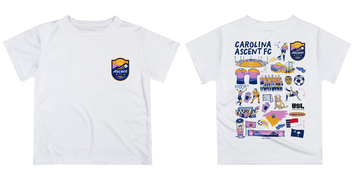 Carolina Ascent Impressions Artwork Boys White Short Sleeve Tee