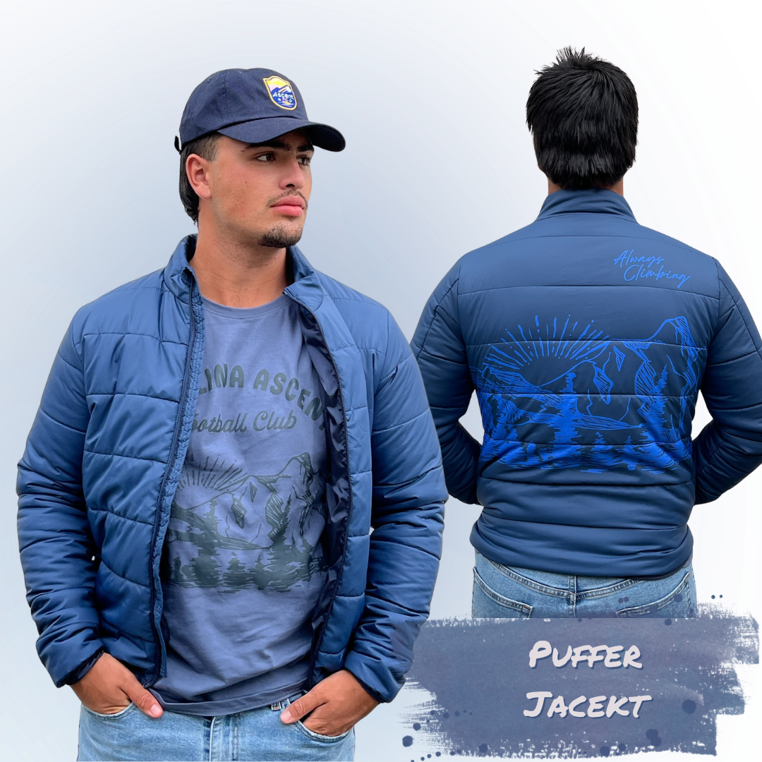 Mountainscape (Navy) Unisex Puffer Jacket