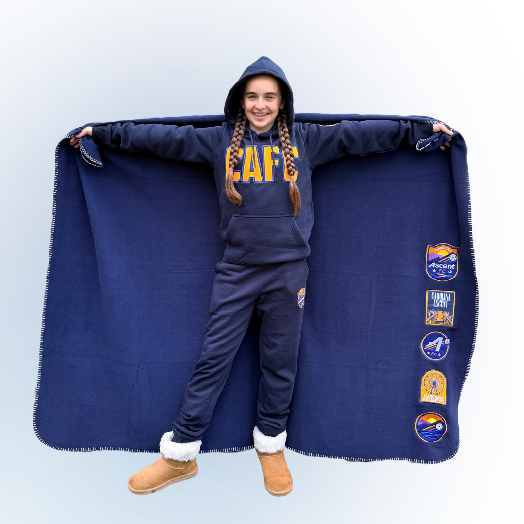 Blanket: Fleece with Patches (Navy)