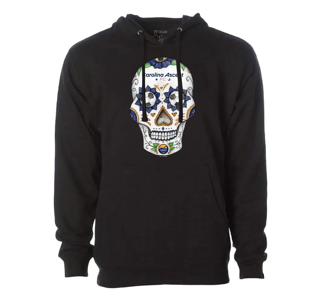 Distressed Sugar Skull (Black) Adult Unisex Hoodie