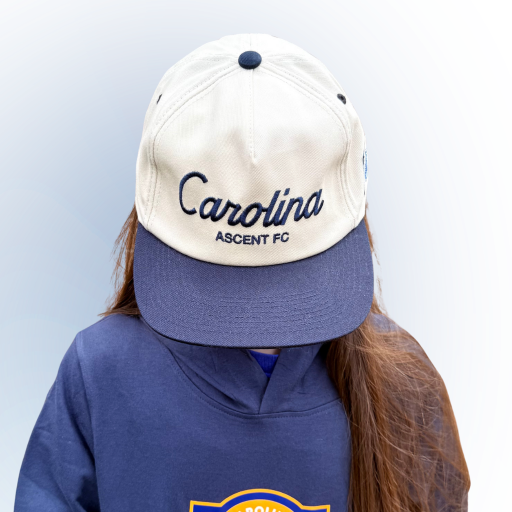 Hat: Flat Brim Script (Stone/Navy)