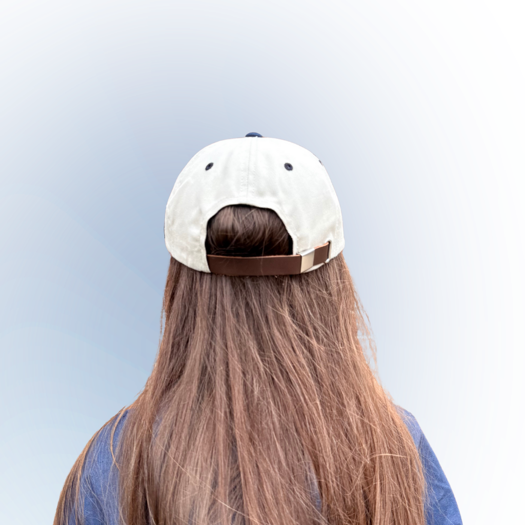 Hat: Flat Brim Script (Stone/Navy)