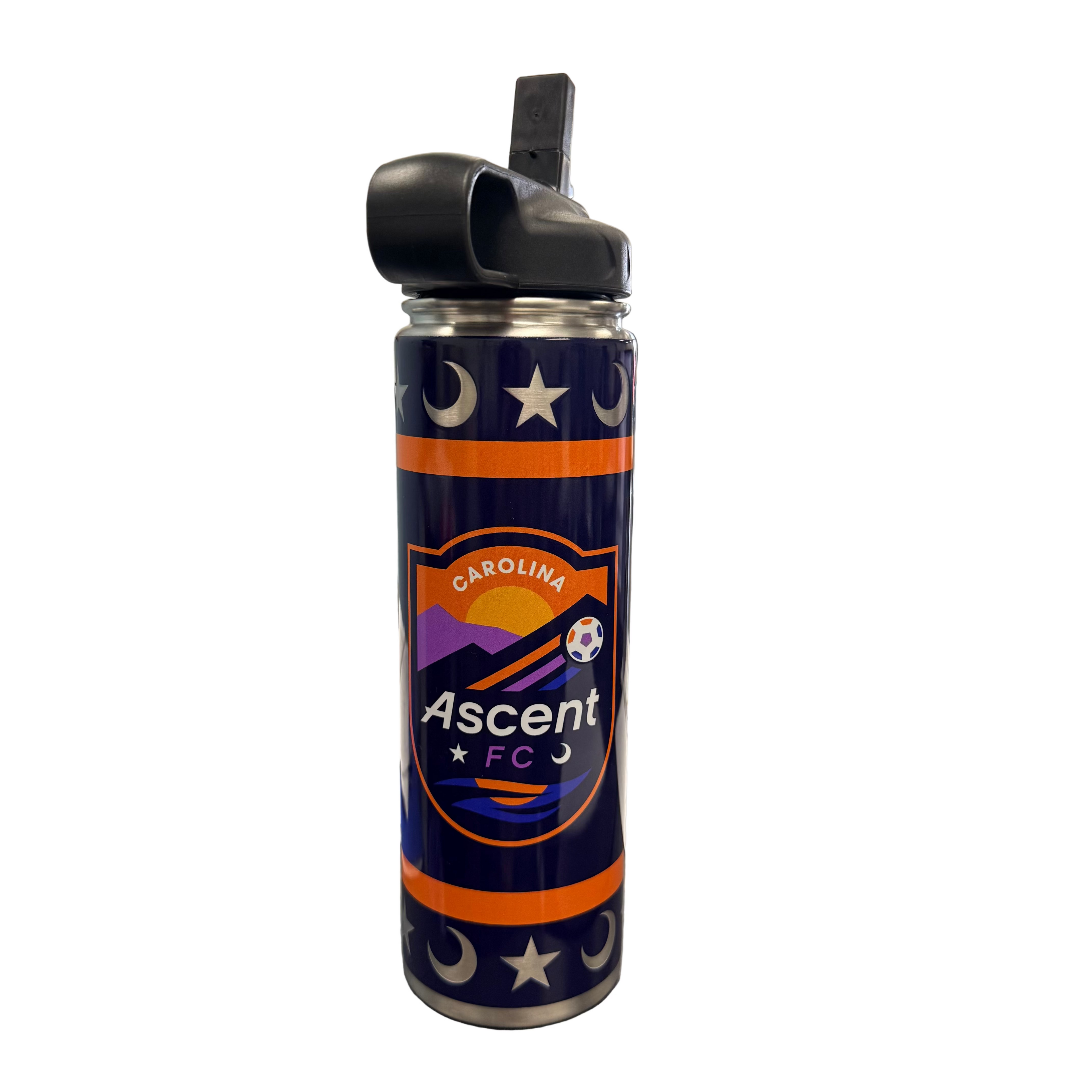 2025 Carolina Ascent FC Stainless Steele Water Bottle (Built in Straw)