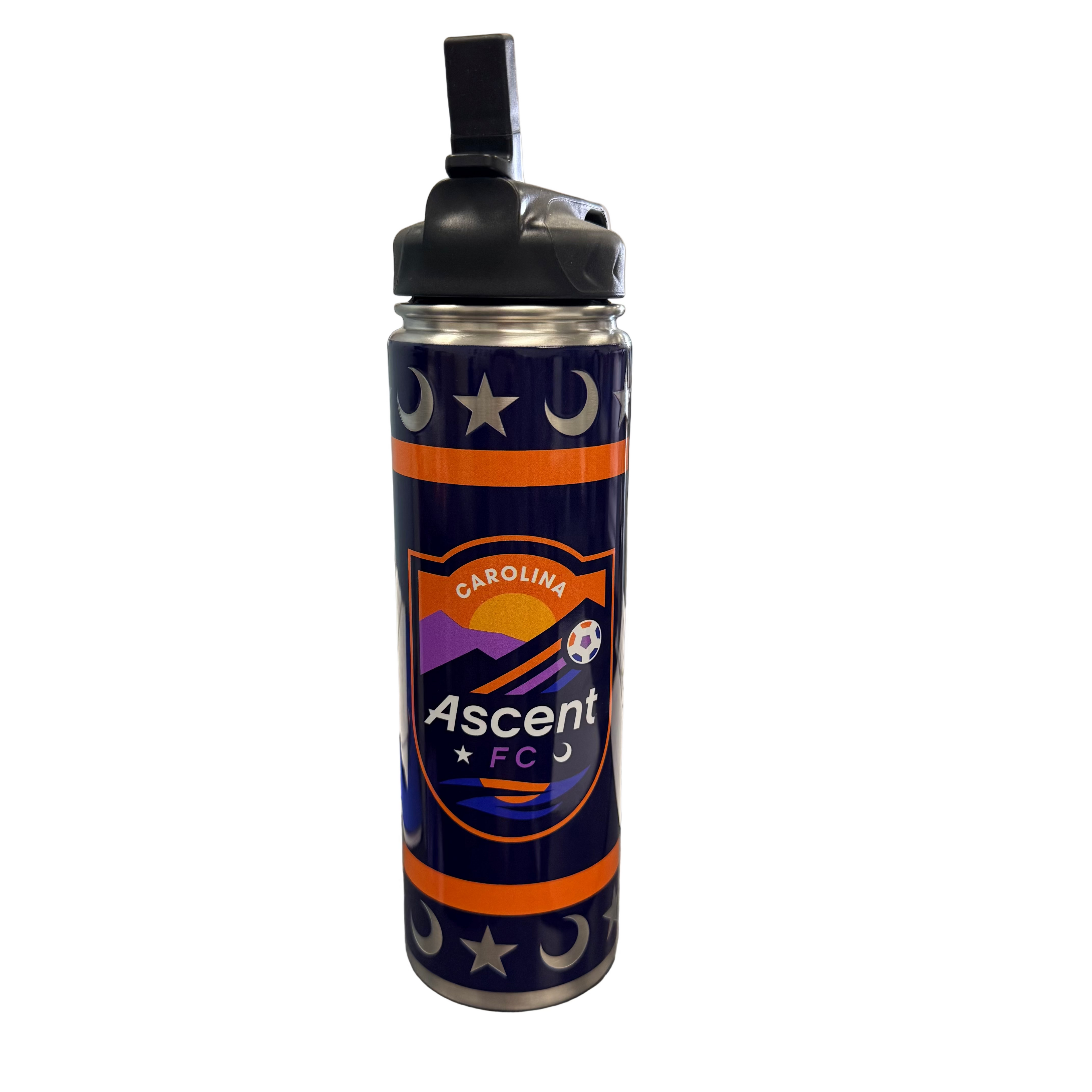 2025 Carolina Ascent FC Stainless Steele Water Bottle (Built in Straw)