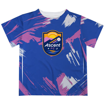 Carolina Ascent Paint Brush Boys Game Day Blue Short Sleeve Tee