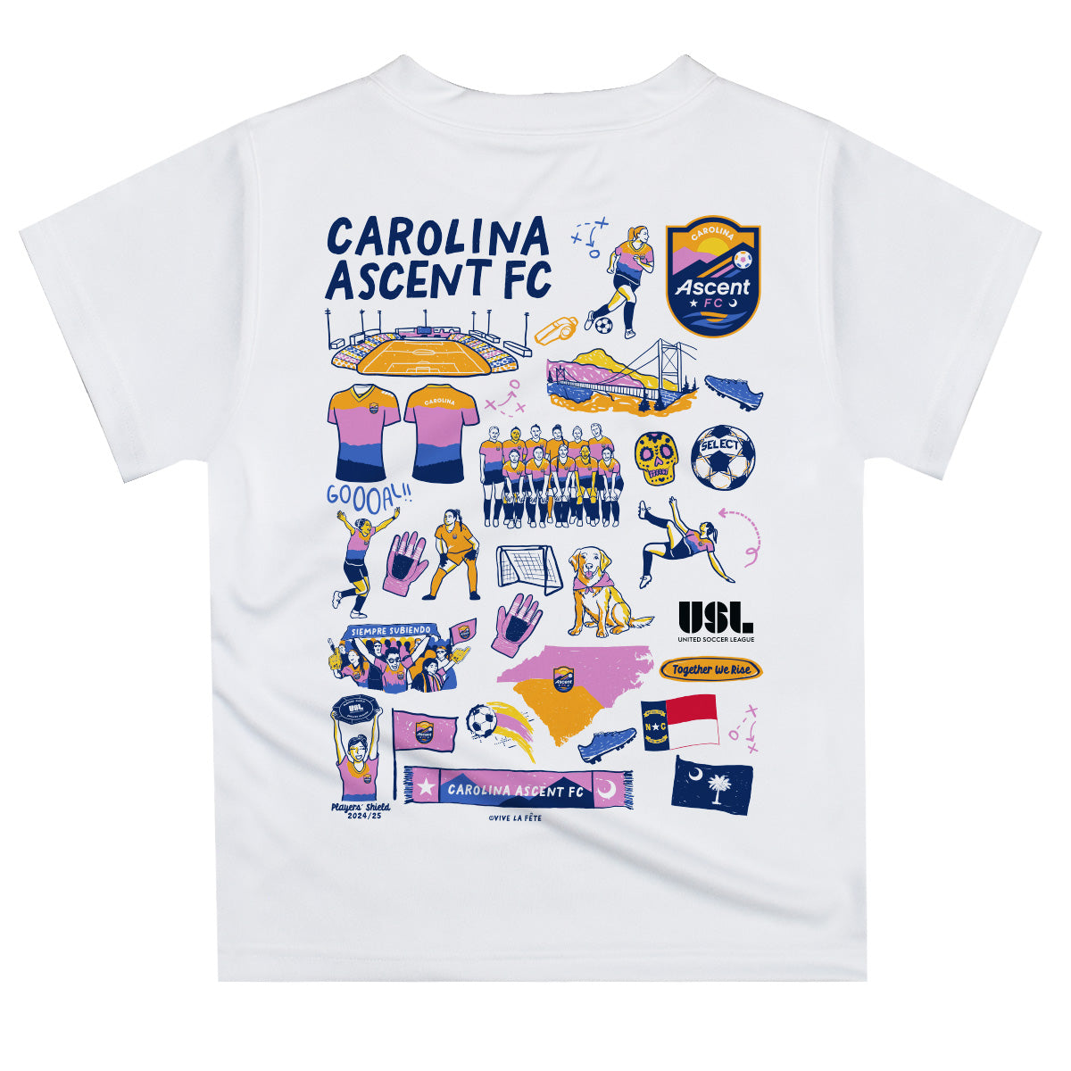 Carolina Ascent Impressions Artwork Boys White Short Sleeve Tee