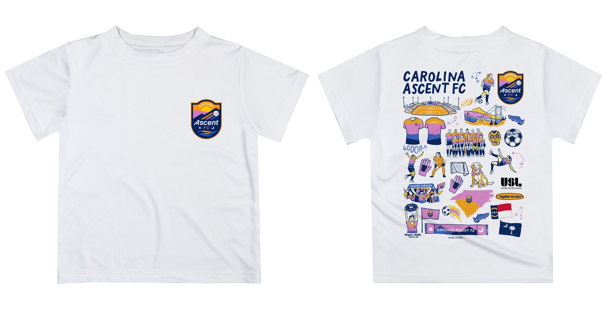Carolina Ascent Impressions Artwork Boys White Short Sleeve Tee