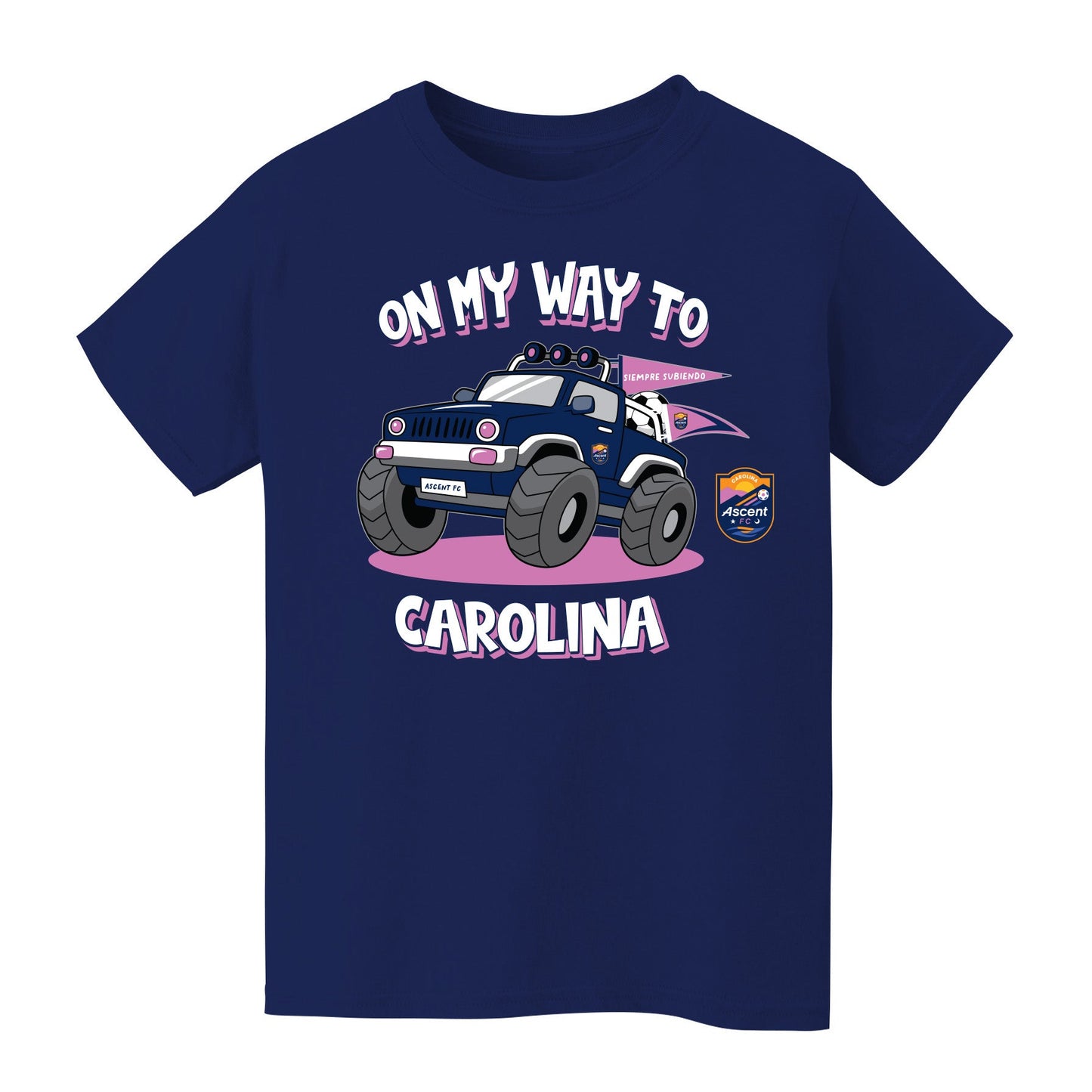 Carolina Ascent On My Way Monster Truck Navy Cotton Short Sleeve Tee