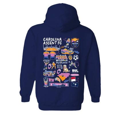 Carolina Ascent Women's Navy Pullover Cotton Hoodie