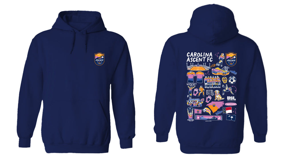 Carolina Ascent Women's Navy Pullover Cotton Hoodie