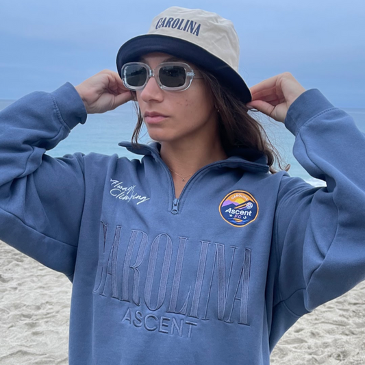 Half Zip Sweater Relaxed Unisex (Oxford Blue)
