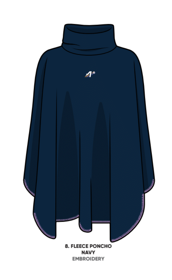 Poncho: Fleece Navy