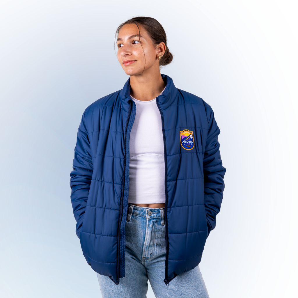 Mountainscape (Navy) Unisex Puffer Jacket