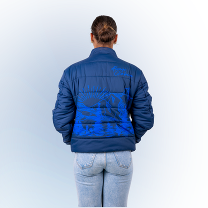 Mountainscape (Navy) Unisex Puffer Jacket