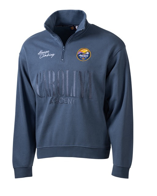 Half Zip Relaxed (Oxford Blue) Unisex Adult Sweater